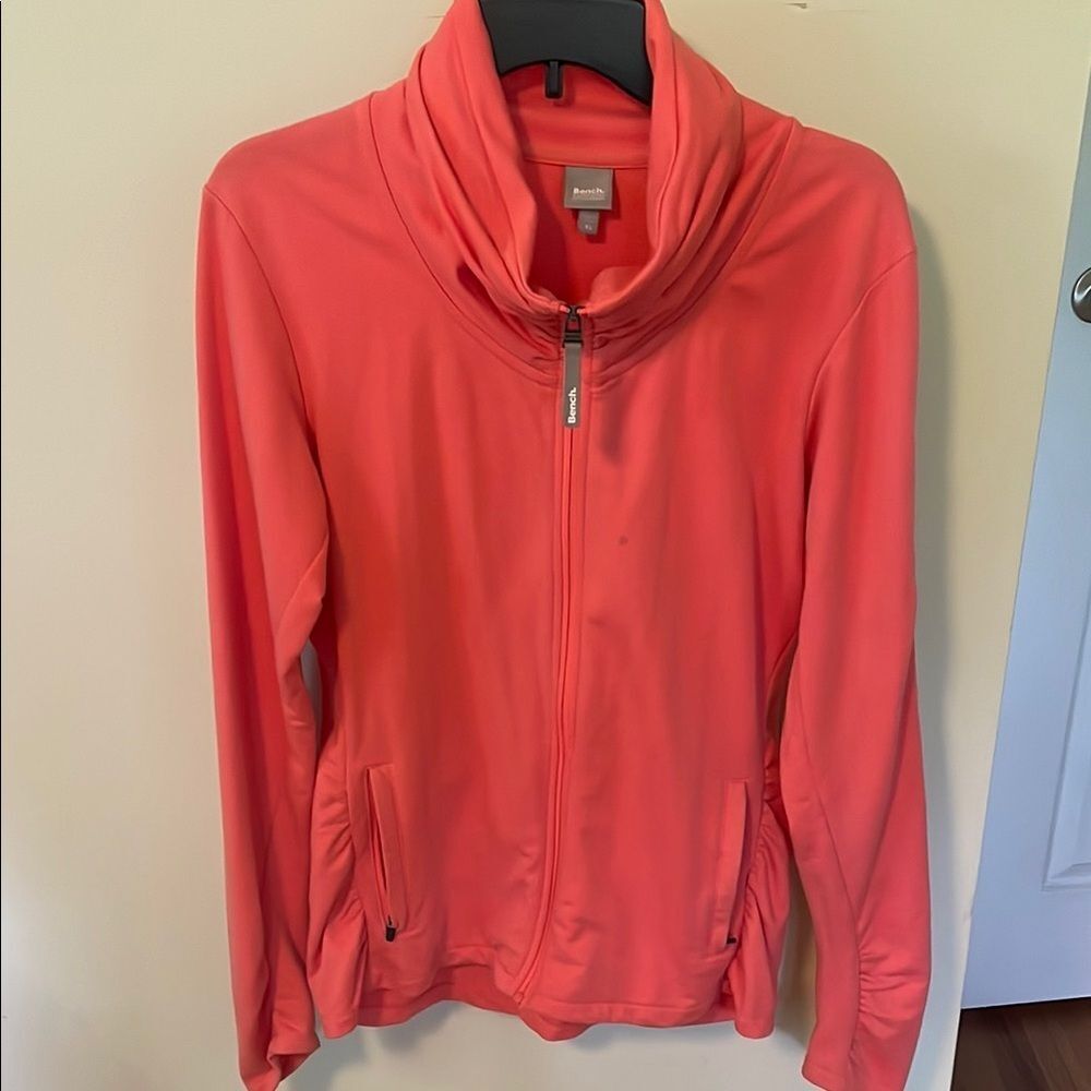 Bench Empiric Coral Full-Zip Sweatshirt XL Rouched French Terry